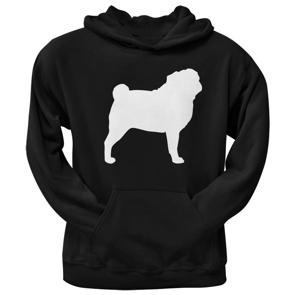 Pug Silhouette Black Adult Hoodie Sweatshirts Old Glory   