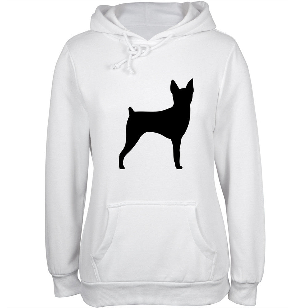 Toy Fox Terrier Silhouette White Juniors Pullover Hoodie Sweatshirts Old Glory   