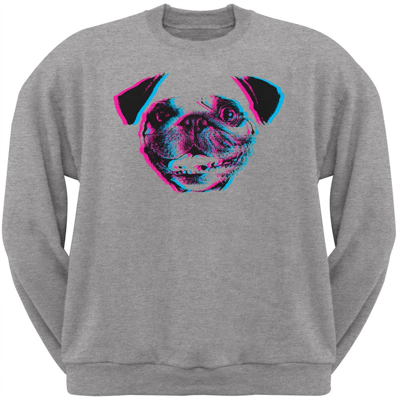 3D Pug Face Black Adult Pullover Hoodie Sweatshirts Old Glory   