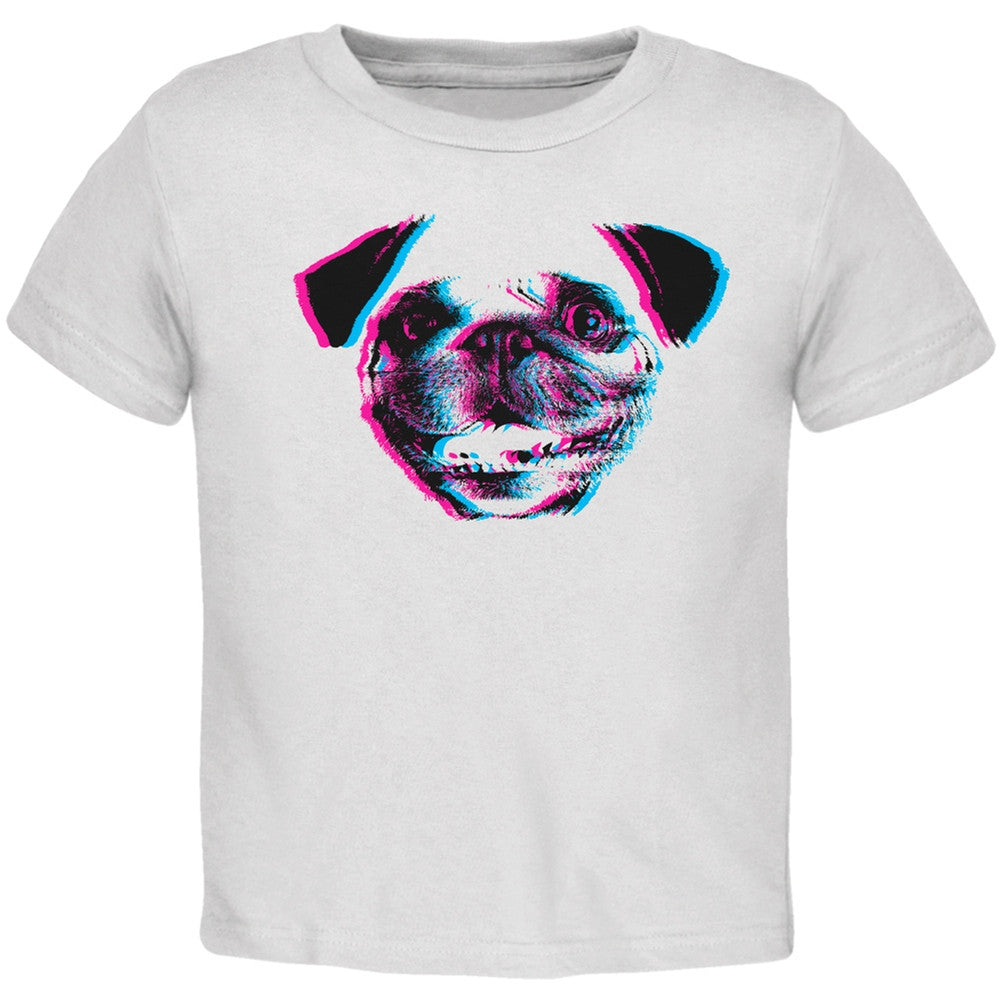 3D Pug Face Black Toddler T-Shirt Toddler T-Shirts Old Glory   