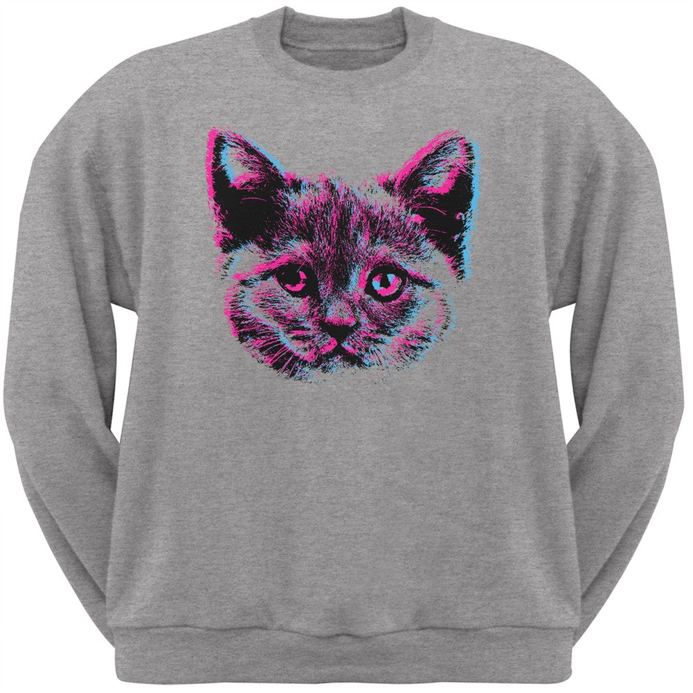 3D Cat Face Black Adult Pullover Hoodie Sweatshirts Old Glory   