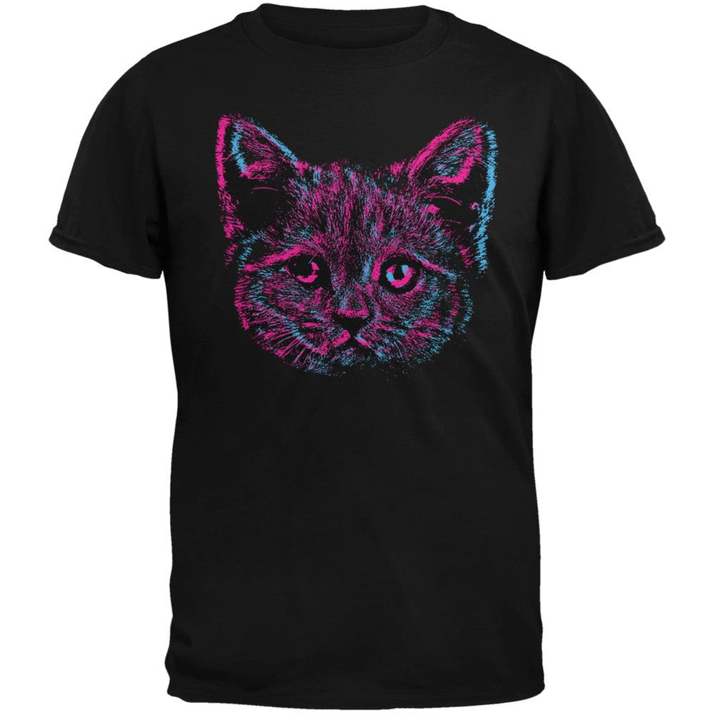 3D Cat Face Black Youth T-Shirt Youth T-Shirts Old Glory   