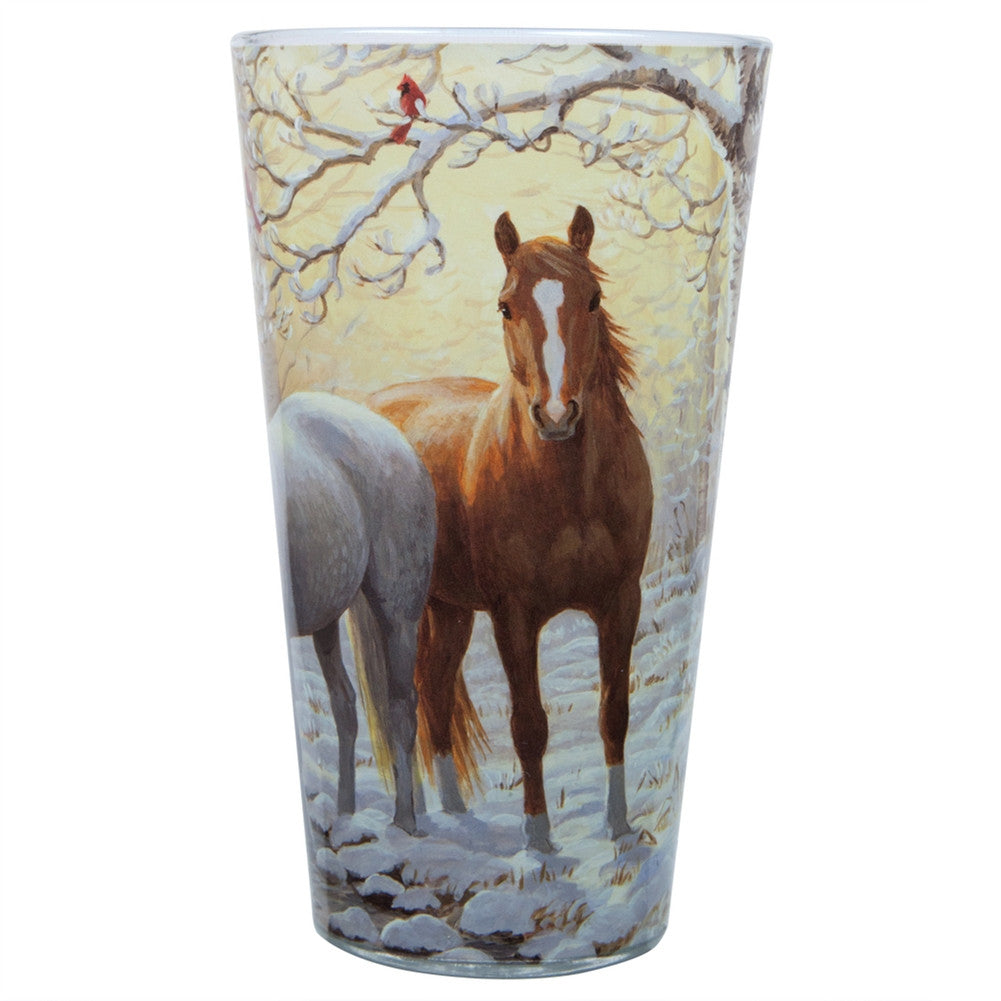 Persis Clayton Weirs - Winter Horse Pint Glass Pint Glasses Old Glory   