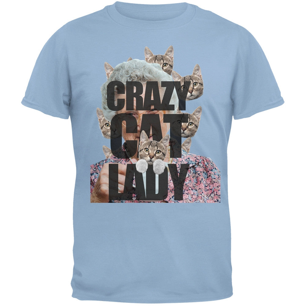 Crazy Cat Lady Blue Adult T-Shirt Men's T-Shirts Old Glory   