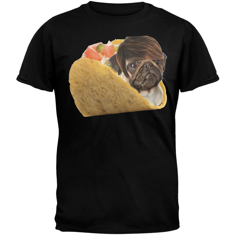 Taco Pug Blue Adult T-Shirt Men's T-Shirts Old Glory   