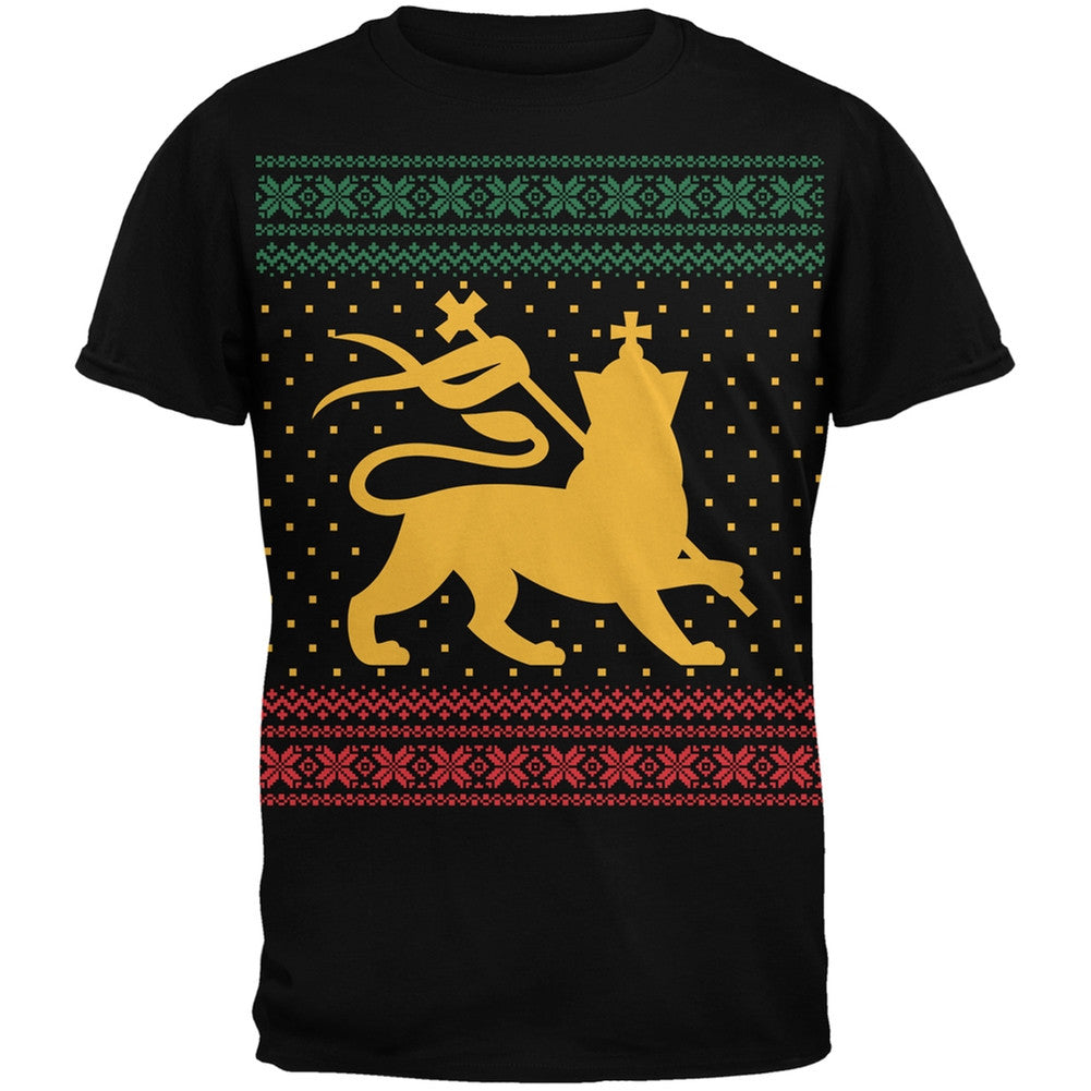 Lion of JudahUgly Christmas Sweater Black Adult T-Shirt Men's T-Shirts Old Glory   