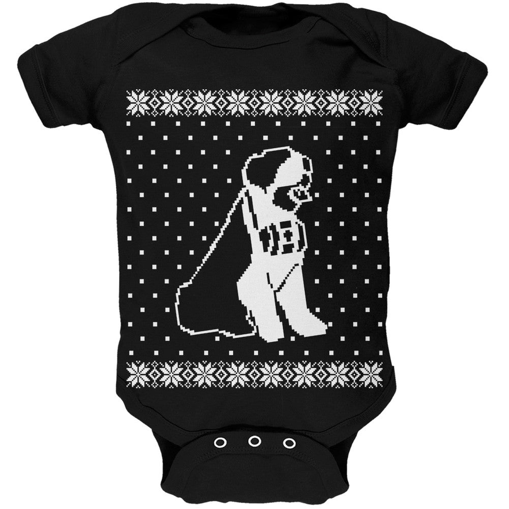 Big Saint Bernard Ugly Christmas Sweater Black Soft Baby One Piece Baby One Piece Old Glory   