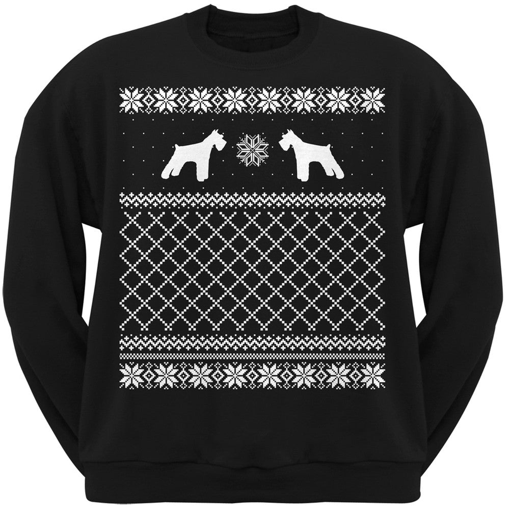 Schnauzer Black Adult Ugly Christmas Sweater Crew Neck Sweatshirt Sweatshirts Old Glory   