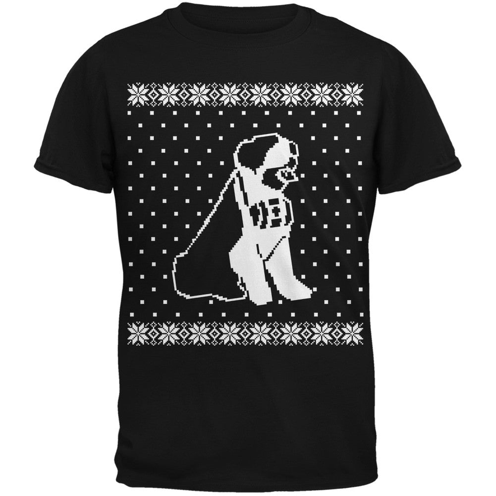 Big Saint Bernard Ugly Christmas Sweater Black Adult T-Shirt Men's T-Shirts Old Glory   