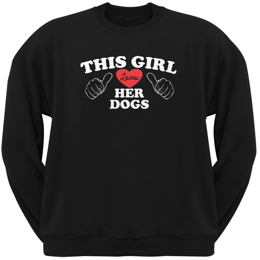 Valentine's Day - This Girl Loves Her Dogs Black Adult Pullover Hoodie Sweatshirts Old Glory   