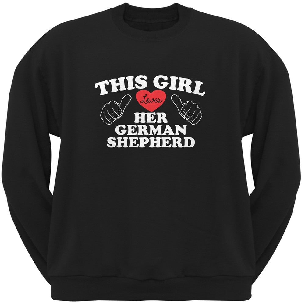 Valentine's Day - This Girl Loves Her German Shepherd Adult Pullover Hoodie Sweatshirts Old Glory   