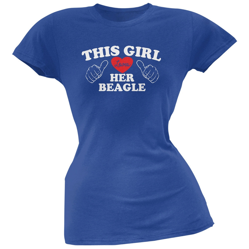 This Girl Loves Her Beagle Black Soft Juniors T-Shirt Juniors T-Shirts Old Glory   