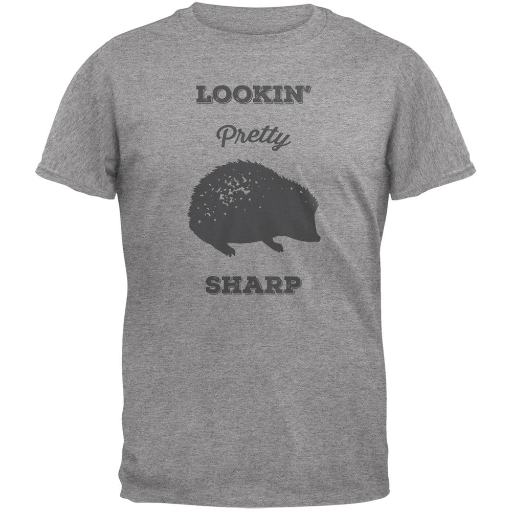 PAWS - Hedgehog Lookin' Pretty Sharp Heather Adult T-Shirt Men's T-Shirts Old Glory   