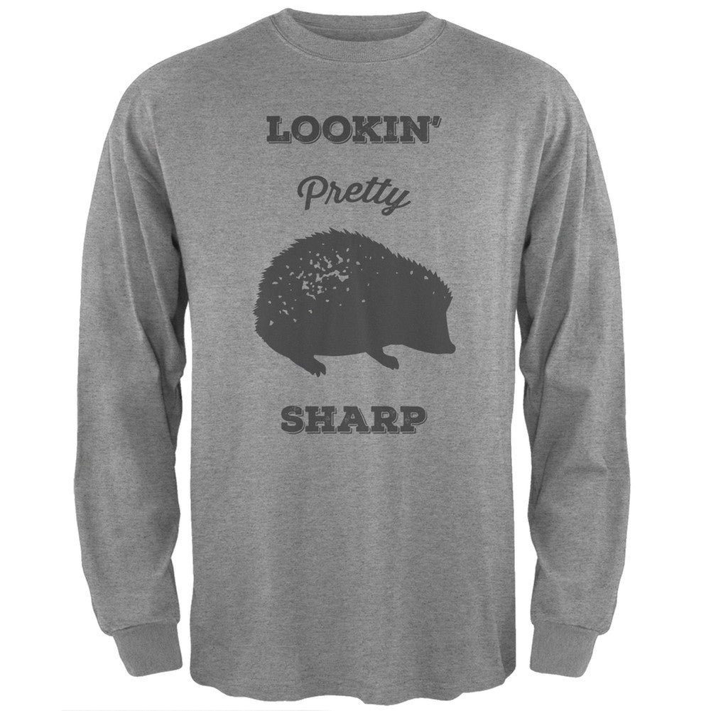 PAWS - Hedgehog Lookin' Pretty Sharp Heather Long Sleeve T-Shirt Men's Long Sleeves Old Glory   