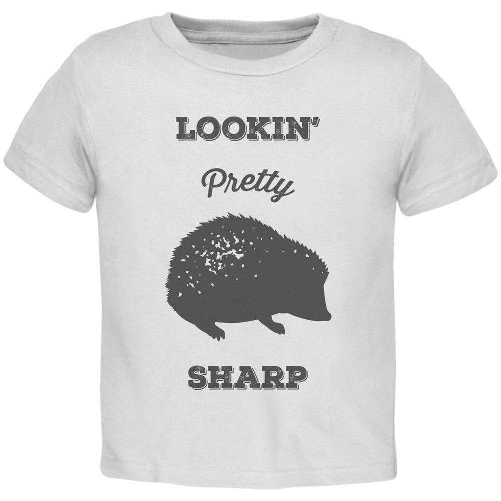 PAWS - Hedgehog Lookin' Pretty Sharp White Toddler T-Shirt Toddler T-Shirts Old Glory   