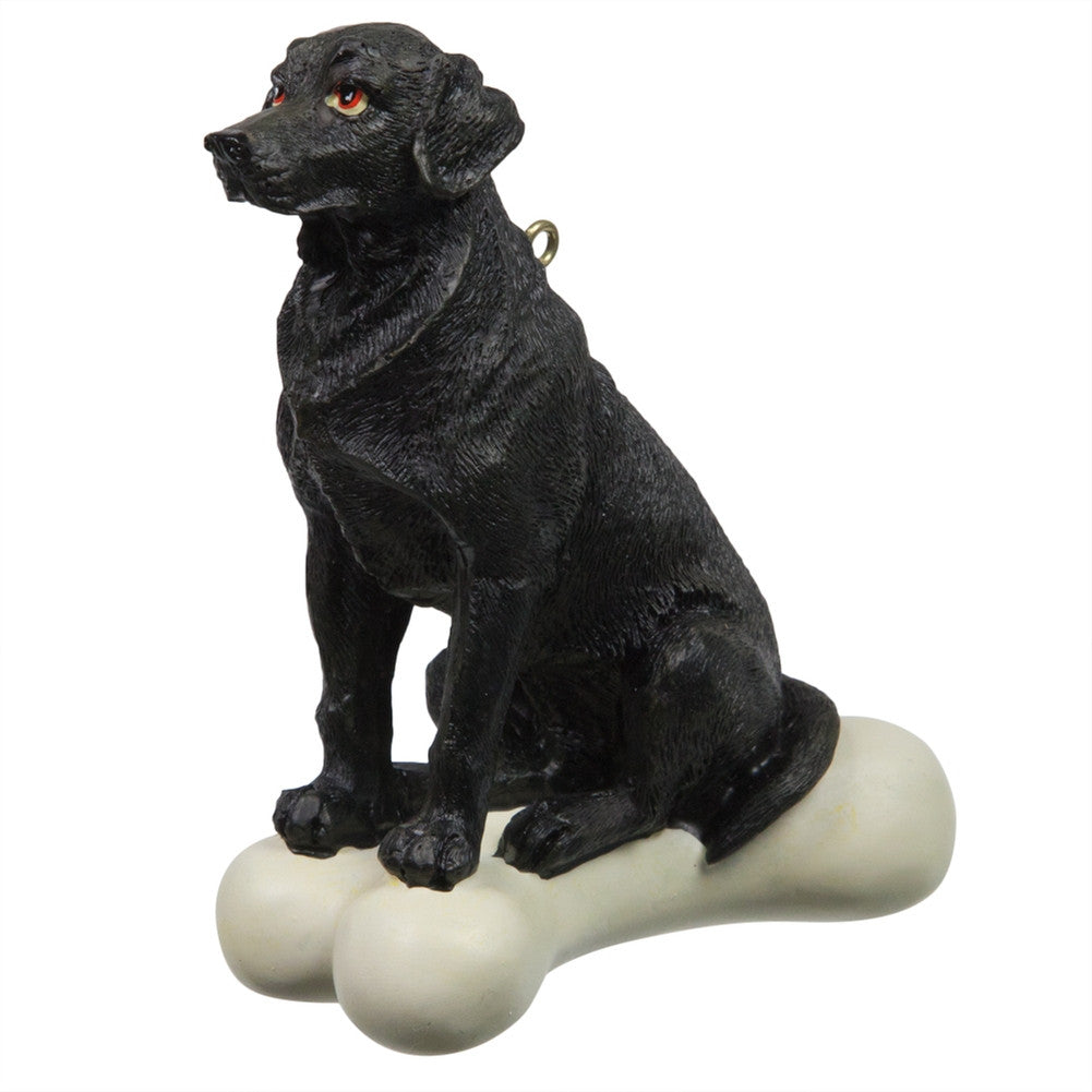 Black Labrador Retreiver on Bone Ornament Christmas Decorations Kurt S. Adler   