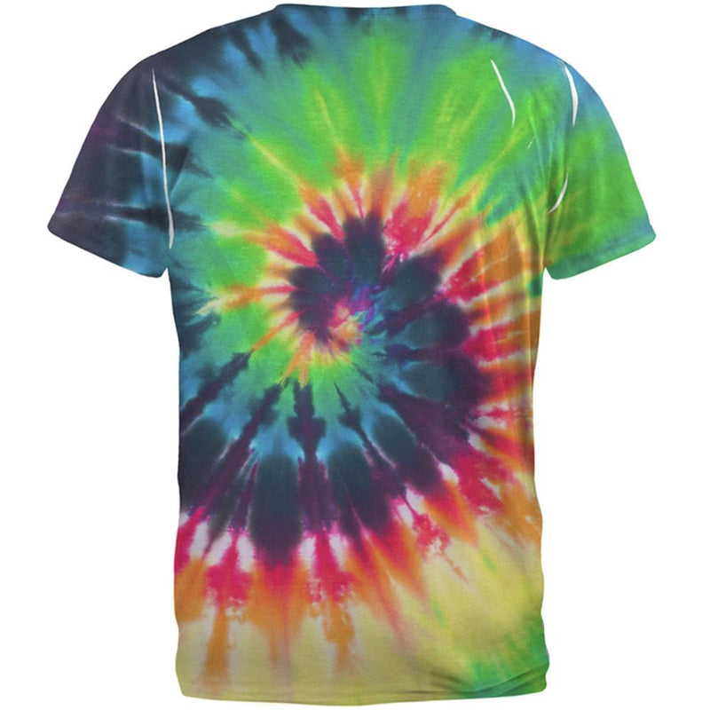 Cat Tie Dye Sublimated Adult T-Shirt Men's T-Shirts Old Glory   