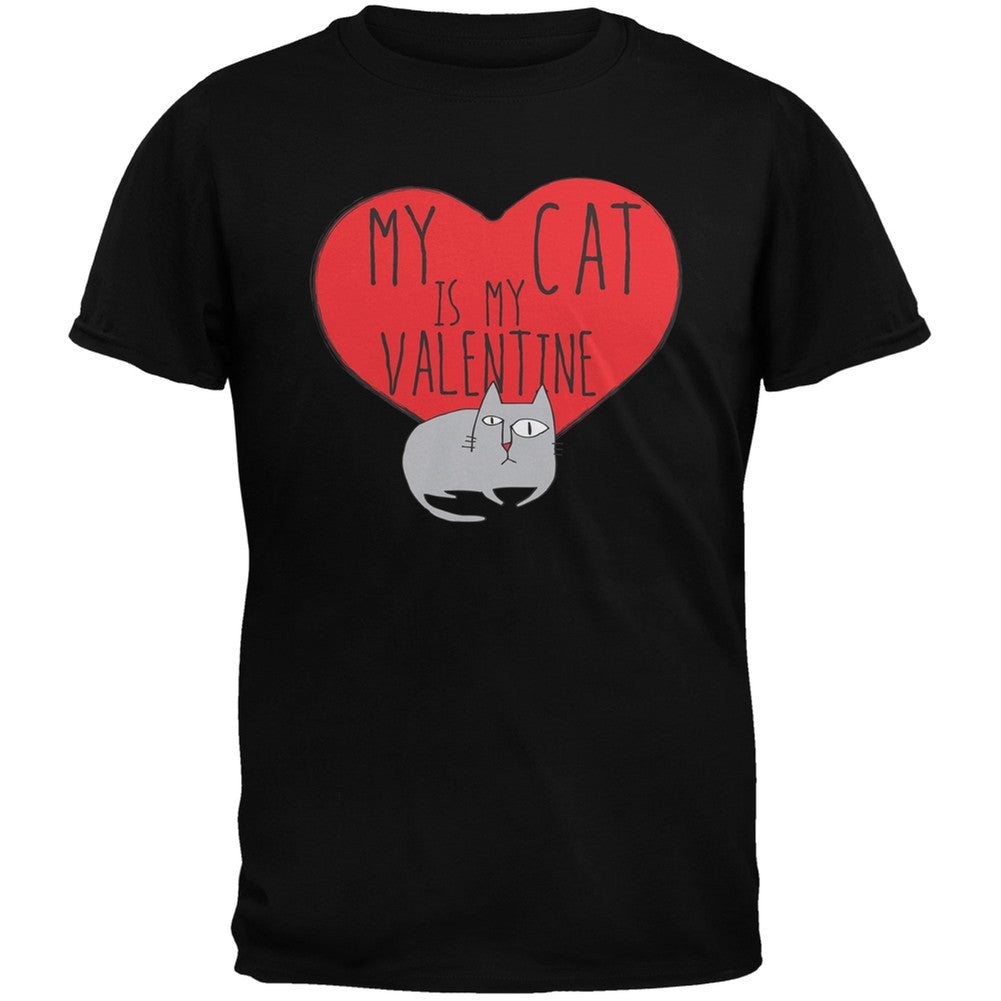 Valentine's Day - My Cat Is My Valentine Red Adult T-Shirt Men's T-Shirts Old Glory   