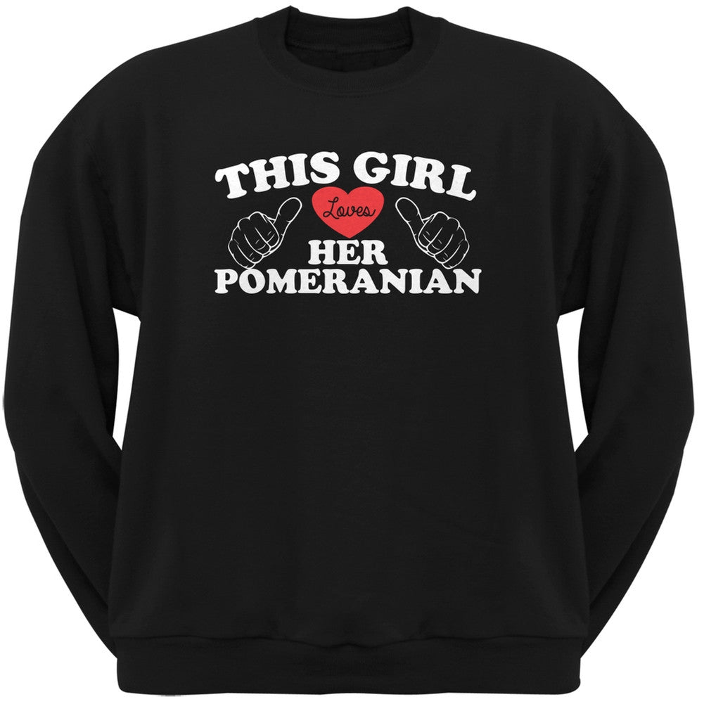 This Girl Loves Her Pomeranian Black Adult Pullover Hoodie Sweatshirts Old Glory   