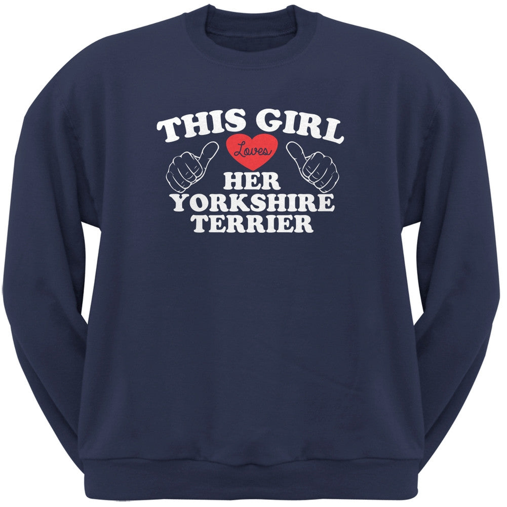 This Girl Loves Her Yorkshire Terrier Black Adult Pullover Hoodie Sweatshirts Old Glory   