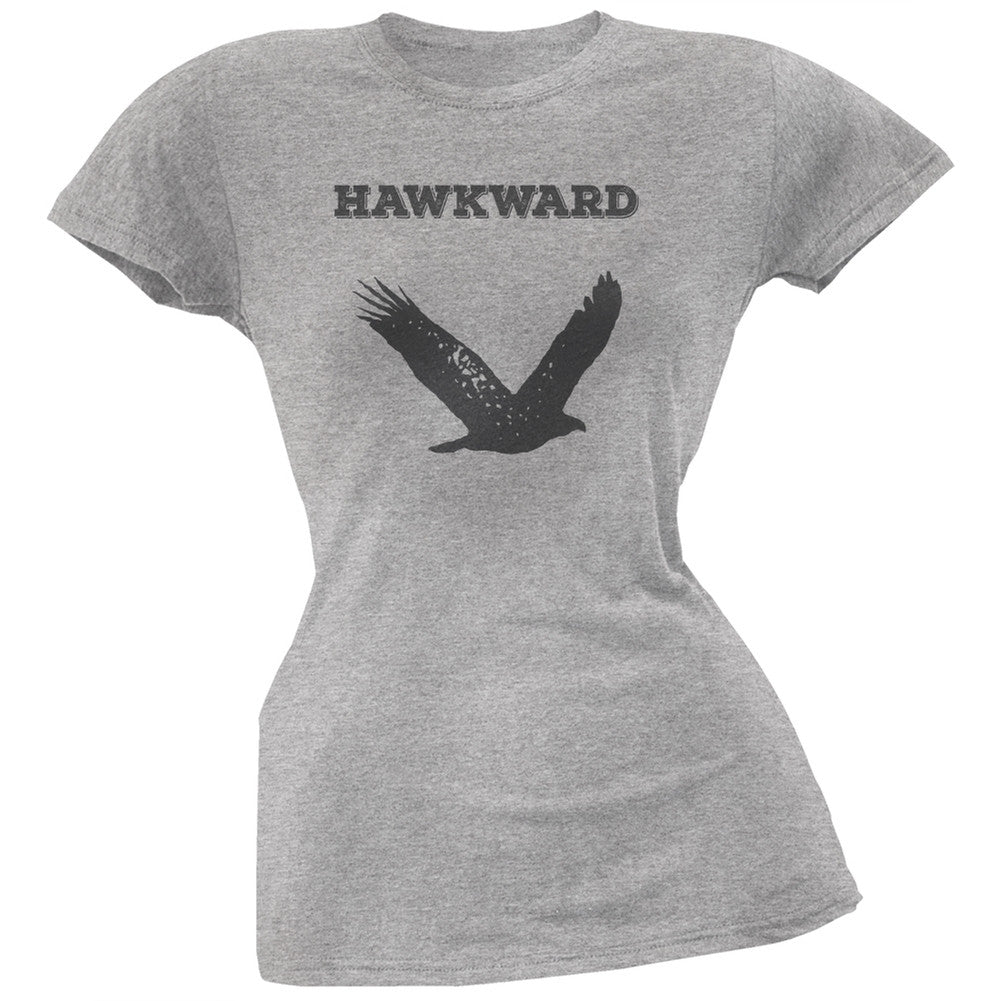 PAWS - Hawk Hawkward Heather Soft Juniors T-Shirt Juniors T-Shirts Old Glory   