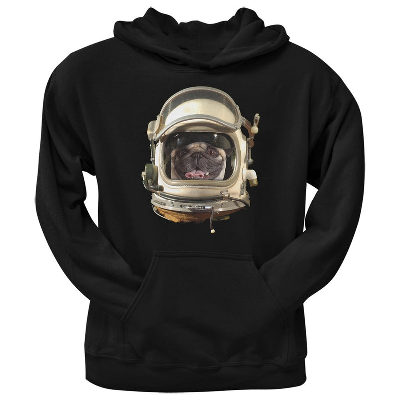 Astronaut Pug Black Adult Pullover Hoodie Sweatshirts Old Glory   