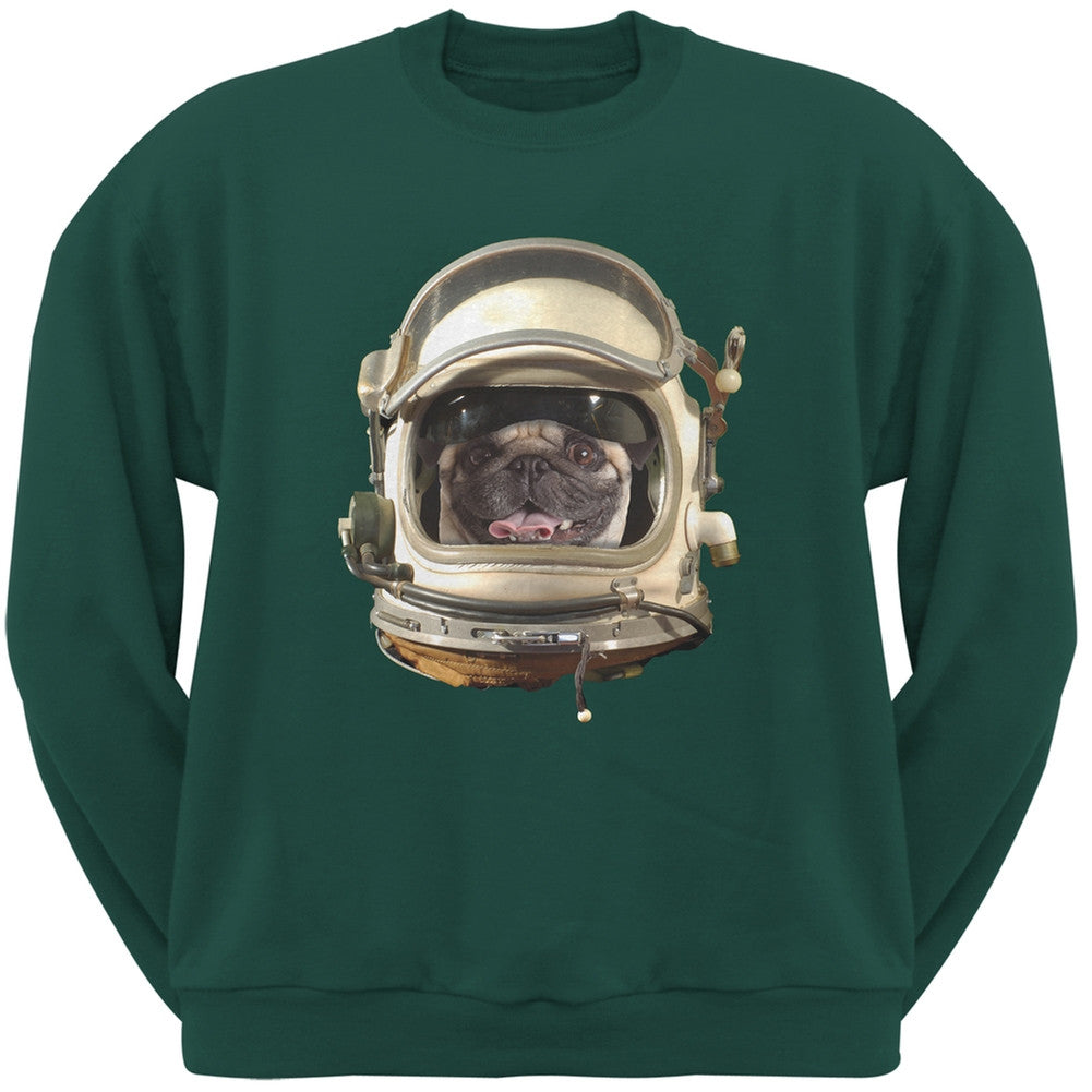 Astronaut Pug Black Adult Pullover Hoodie Sweatshirts Old Glory   