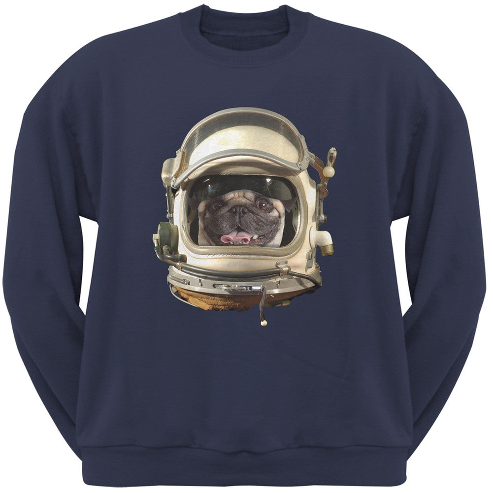 Astronaut Pug Black Adult Pullover Hoodie Sweatshirts Old Glory   