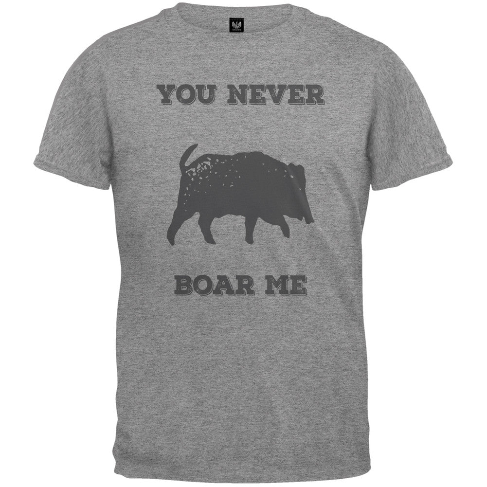 PAWS - You never Boar Me Brown Adult T-Shirt Men's T-Shirts Old Glory   