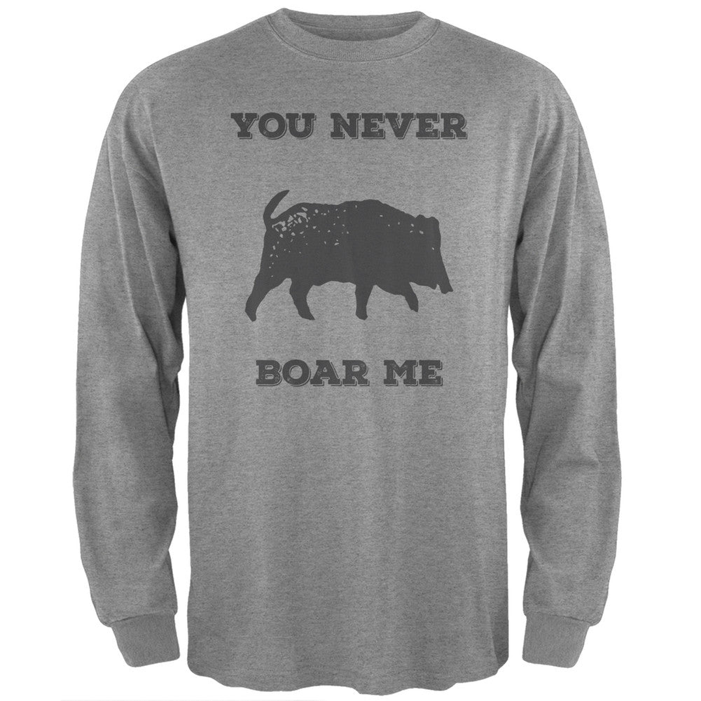 PAWS - You never Boar Me Heather Long Sleeve T-Shirt Men's Long Sleeves Old Glory   