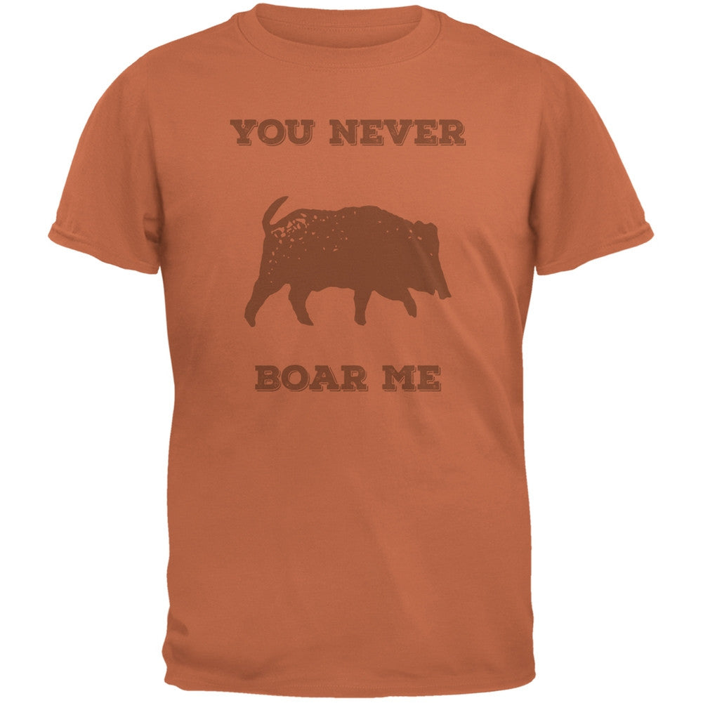 PAWS - You never Boar Me Brown Adult T-Shirt Men's T-Shirts Old Glory   