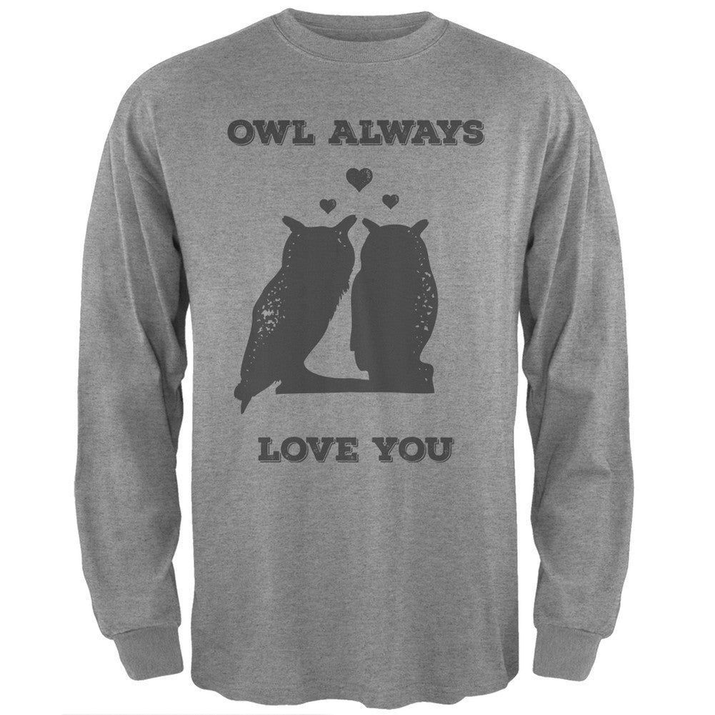 Valentine's Day - Paws - Owl Always Love You Heather Long Sleeve T-Shirt Men's Long Sleeves Old Glory   