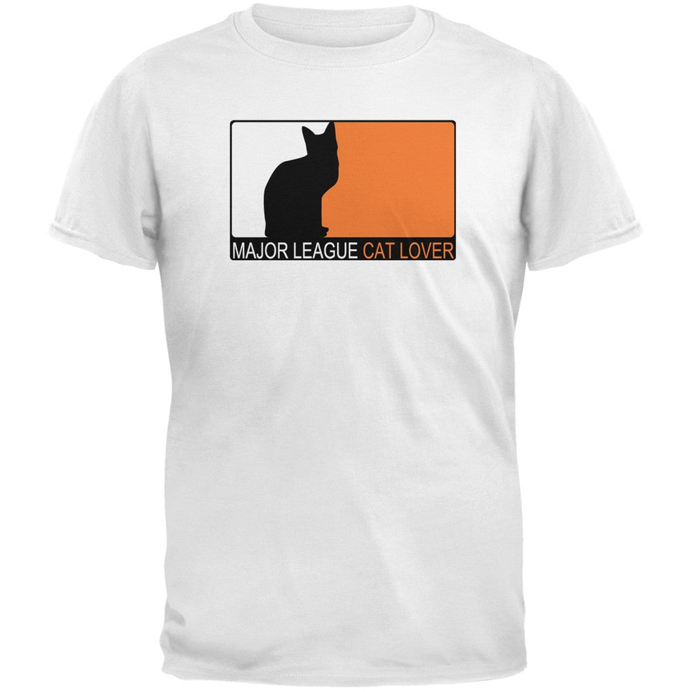 Major League Cat Lover White Adult T-Shirt Men's T-Shirts Old Glory   