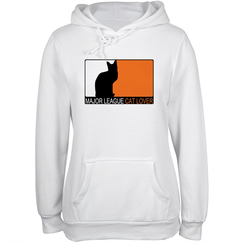 Major League Cat Lover White Juniors Soft Pullover Hoodie Sweatshirts Old Glory   