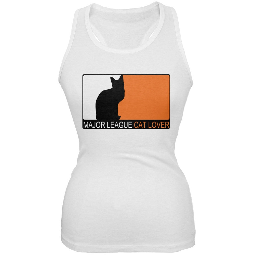 Major League Cat Lover White Juniors Soft Tank Top Tank Tops Old Glory   