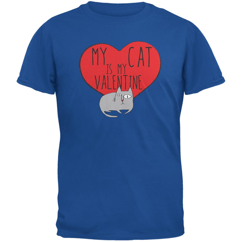 Valentine's Day - My Cat Is My Valentine Red Adult T-Shirt Men's T-Shirts Old Glory   