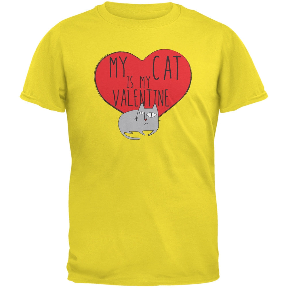 Valentine's Day - My Cat Is My Valentine Red Adult T-Shirt Men's T-Shirts Old Glory   