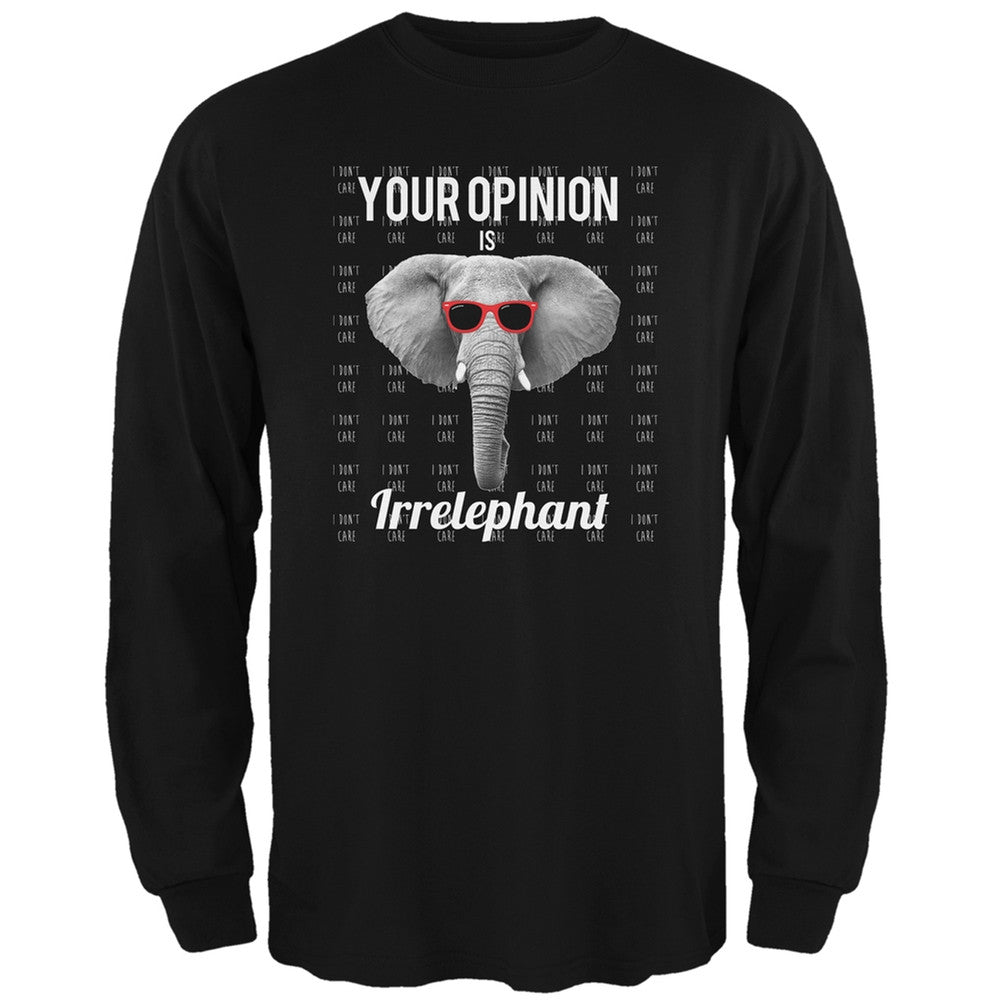 Paws - Elephant Your Opinion is Irrelephant Green Adult Long Sleeve T-Shirt Men's Long Sleeves Old Glory 2XL Dark Green 