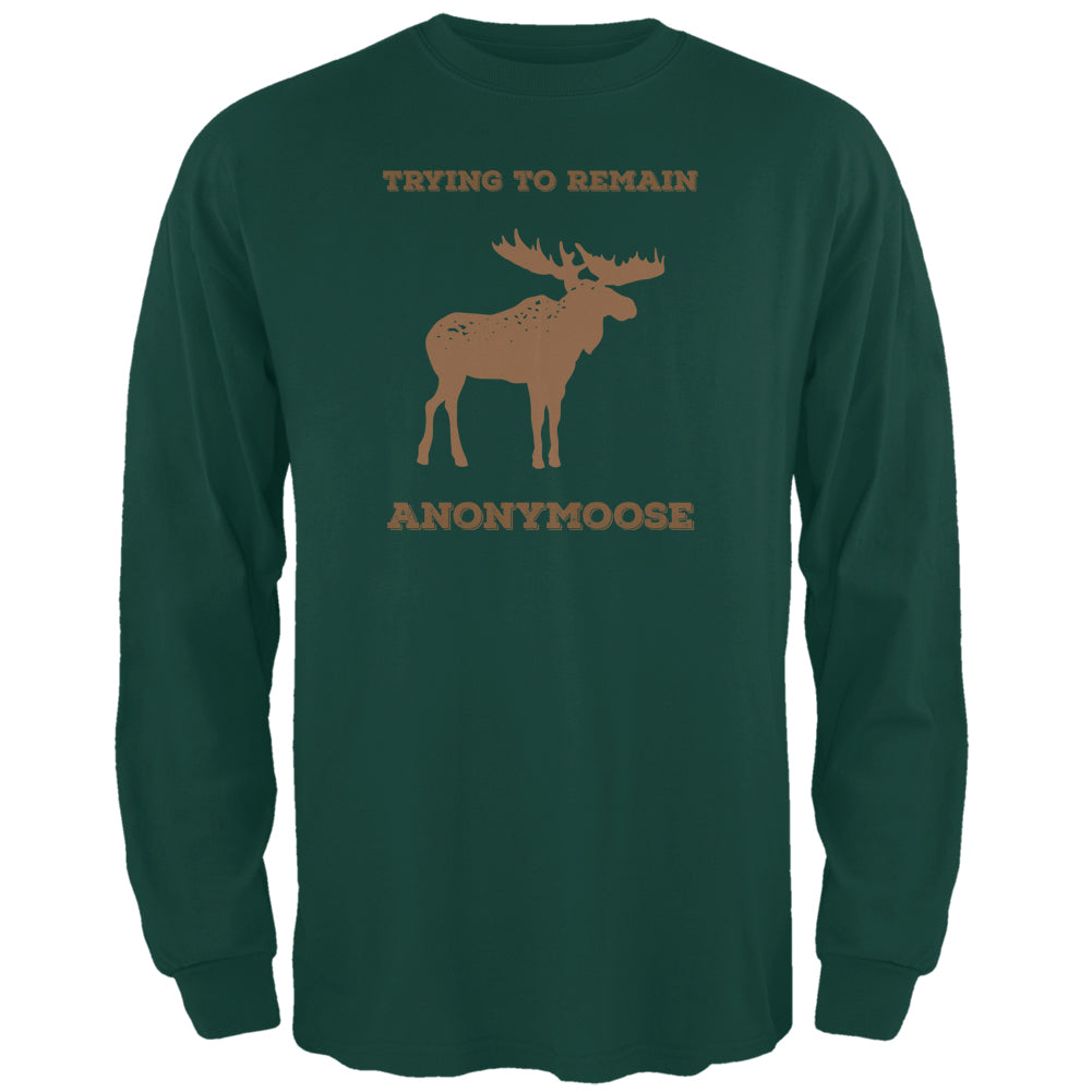 PAWS - Moose Trying to Remain Anonymoose Green Long Sleeve T-Shirt Men's Long Sleeves Old Glory 2XL Green 