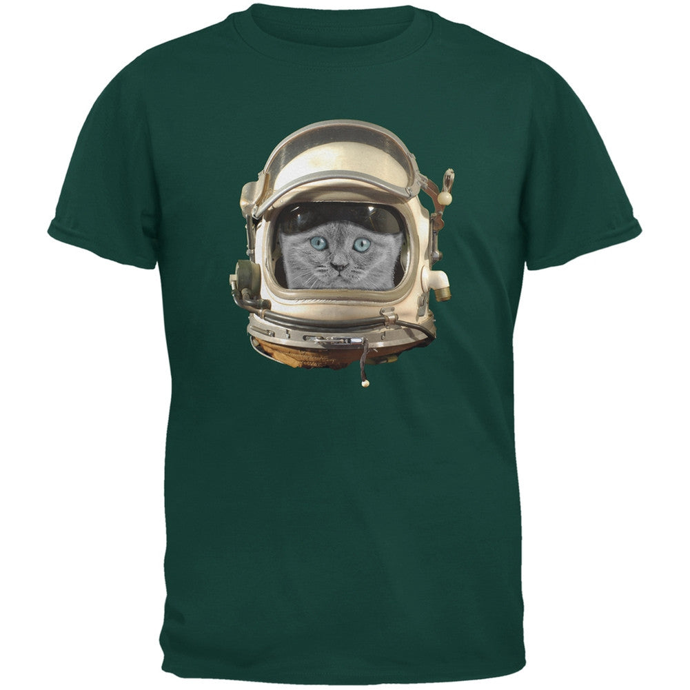 Astronaut Cat Dark Green Youth T-Shirt Youth T-Shirts Old Glory   