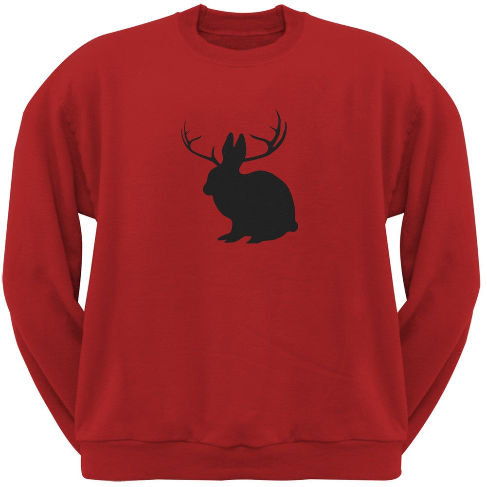 Jackalope Red Adult Crew Neck Sweatshirt Sweatshirts Old Glory   