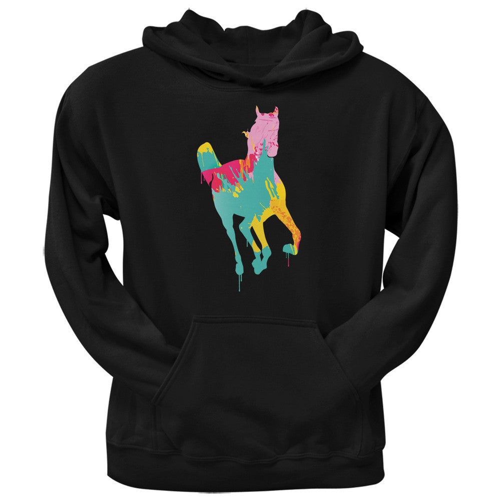 Splatter Horse Black Adult Pullover Hoodie Sweatshirts Old Glory   