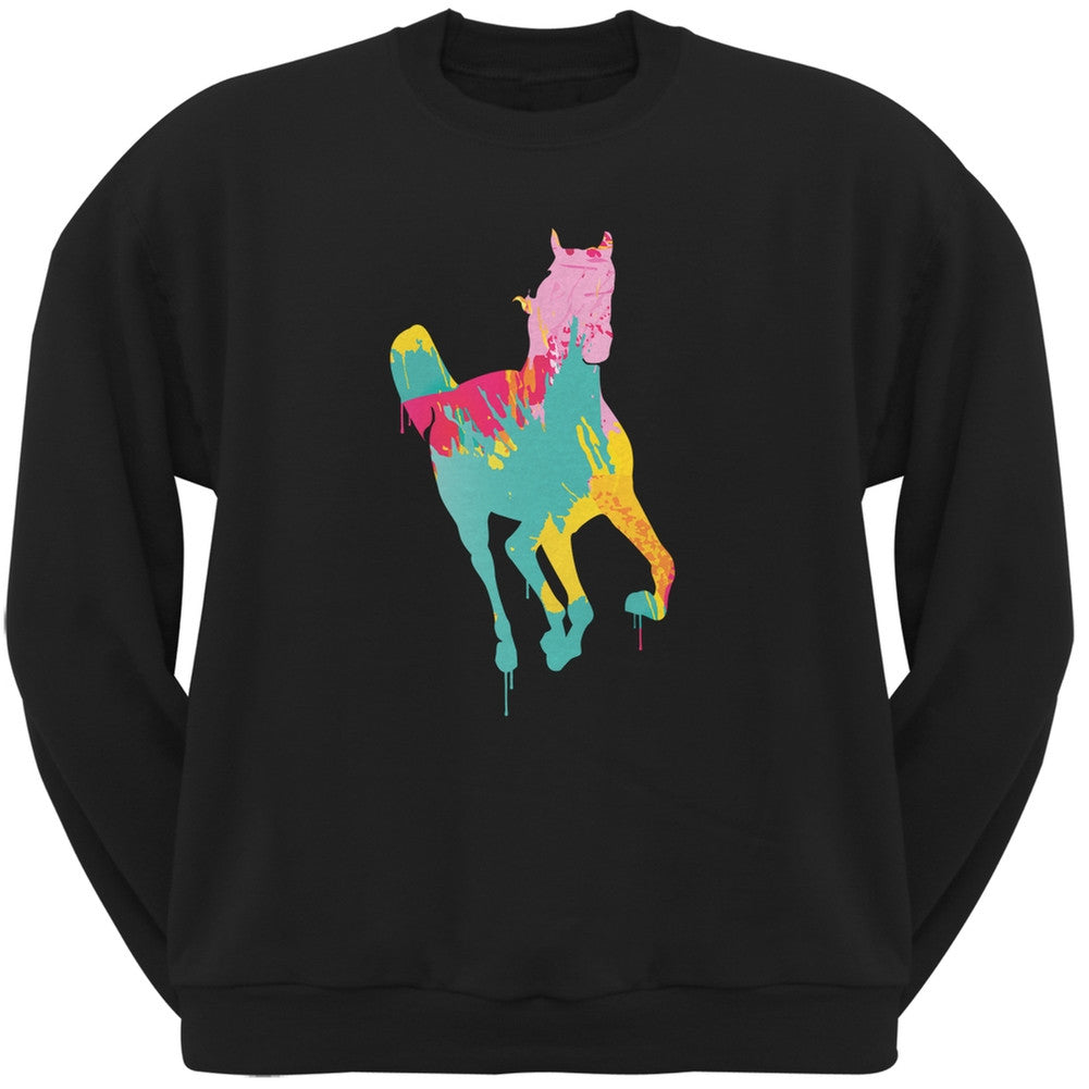 Splatter Horse Black Adult Pullover Hoodie Sweatshirts Old Glory   