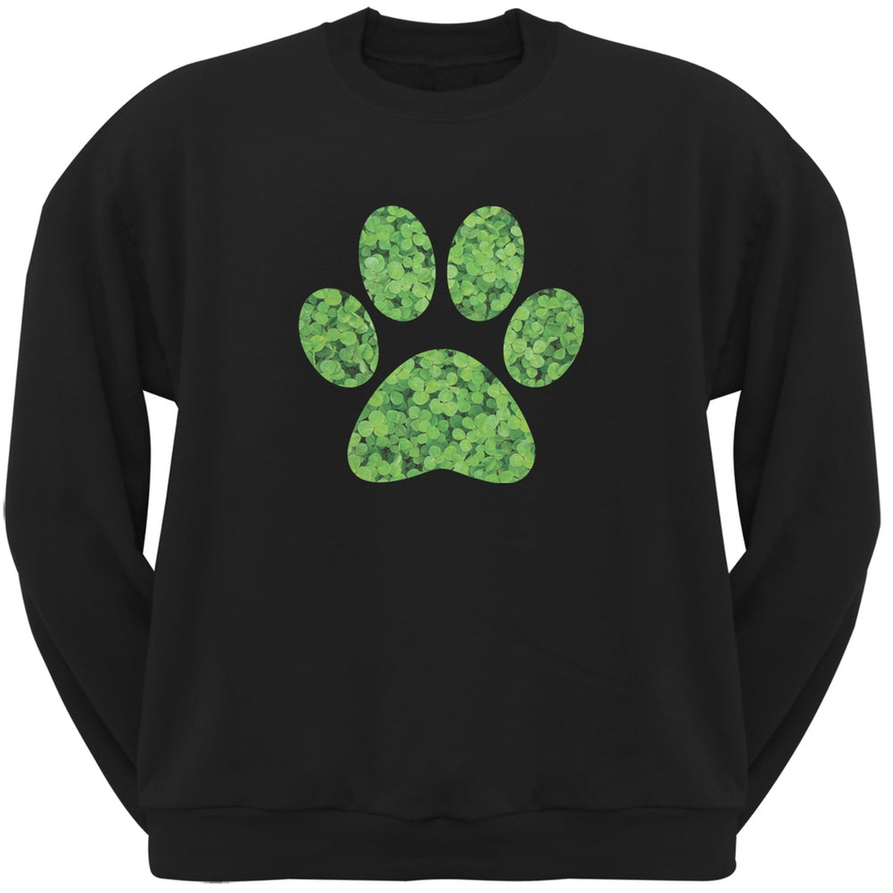 St. Patricks Day - Dog Paw Black Adult Sweatshirt Sweatshirts Old Glory 2XL Black 