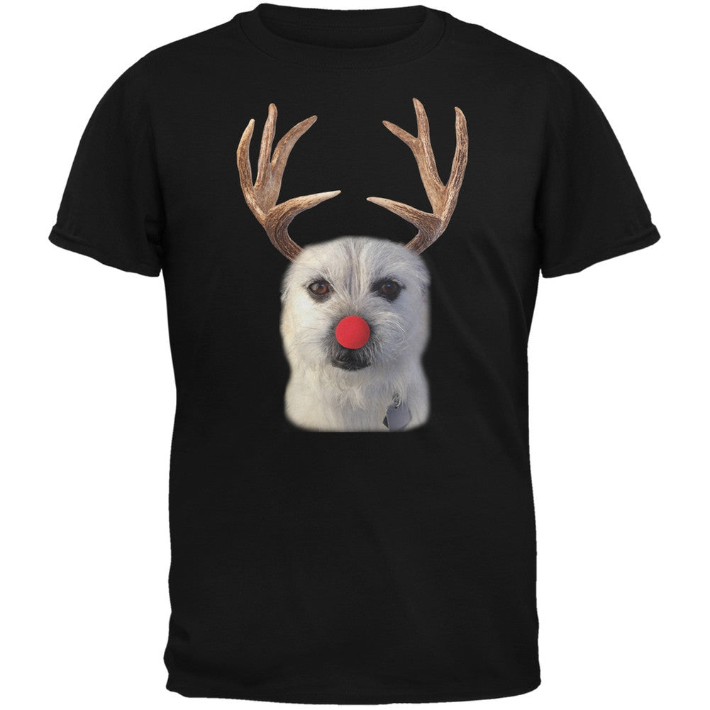 Funny Reindeer Dog Ugly Christmas Sweater Youth T-Shirt Youth T-Shirts Old Glory KLG Black 