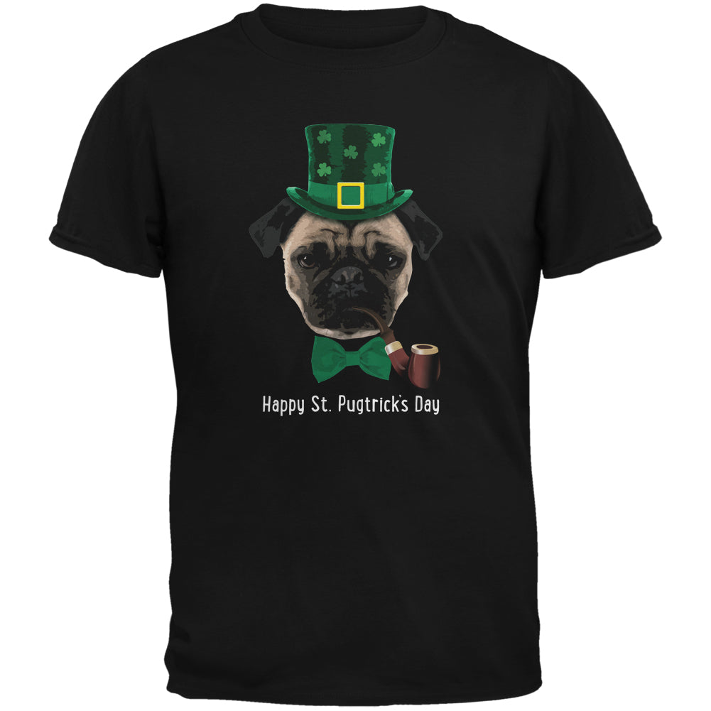 St. Patrick's - Pugtrick's Day Funny Pug Black Youth T-Shirt Youth T-Shirts Old Glory KLG Black 