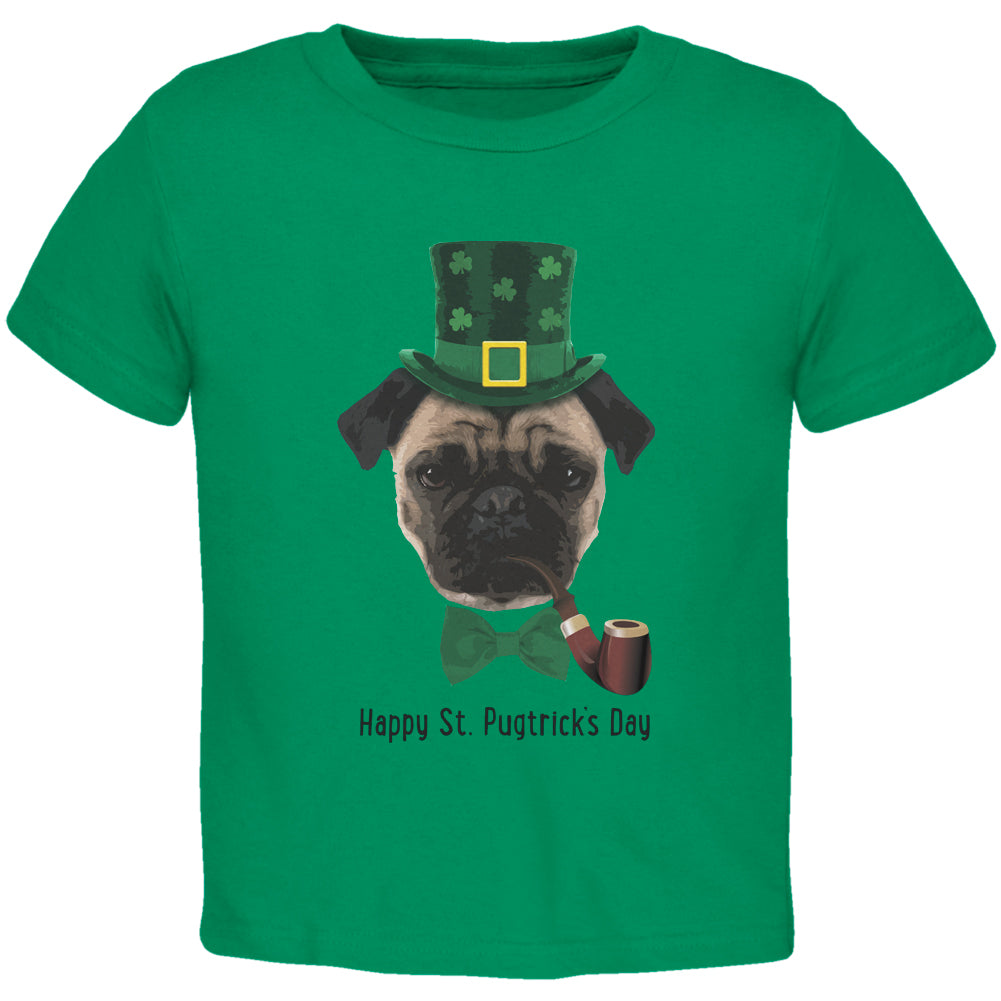 St. Patrick's - Pugtrick's Day Funny Pug Kelly Green Toddler T-Shirt Toddler T-Shirts Old Glory 2T Green 