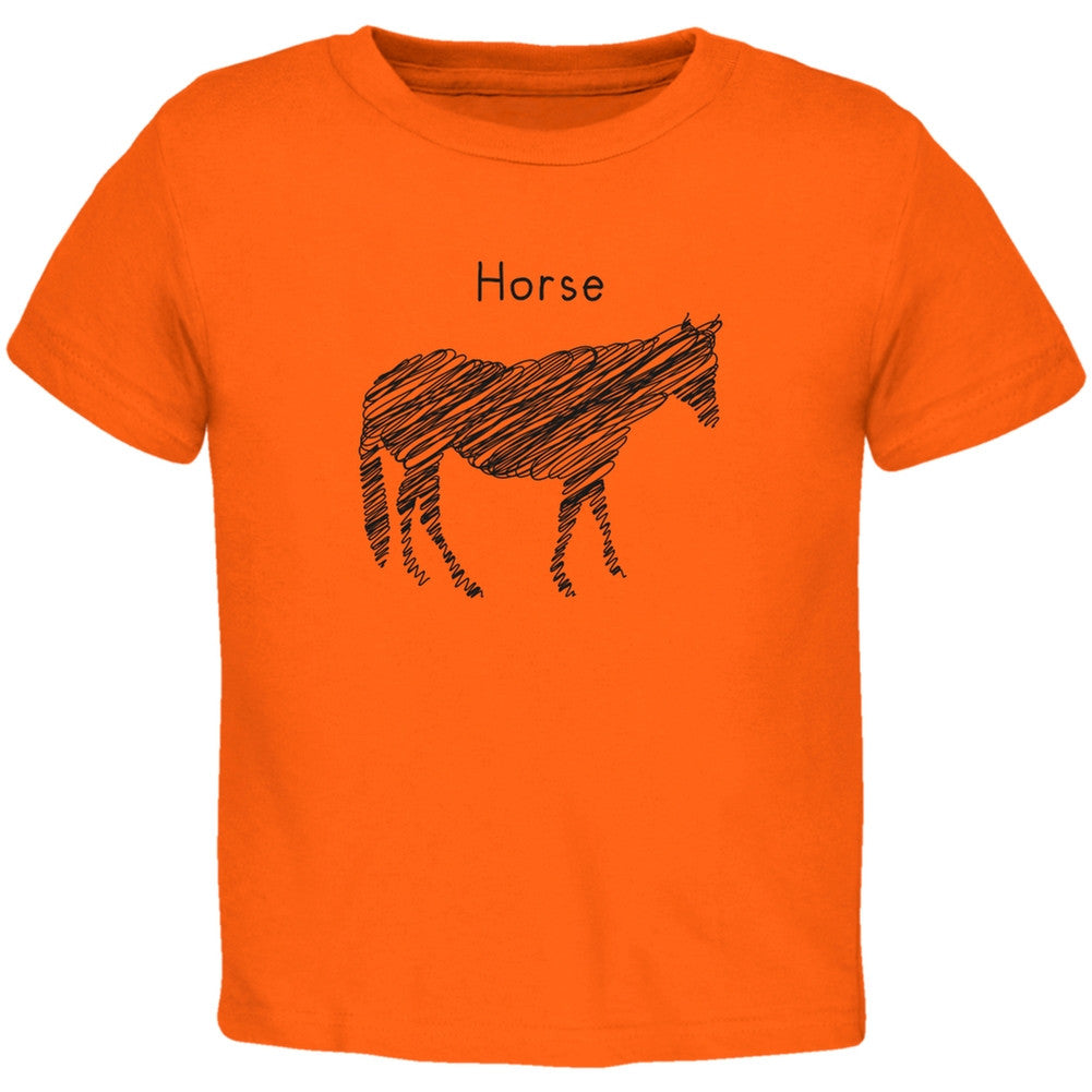 Horse Scribble Drawing Kelly Green Toddler T-Shirt Toddler T-Shirts Old Glory 2T Green 