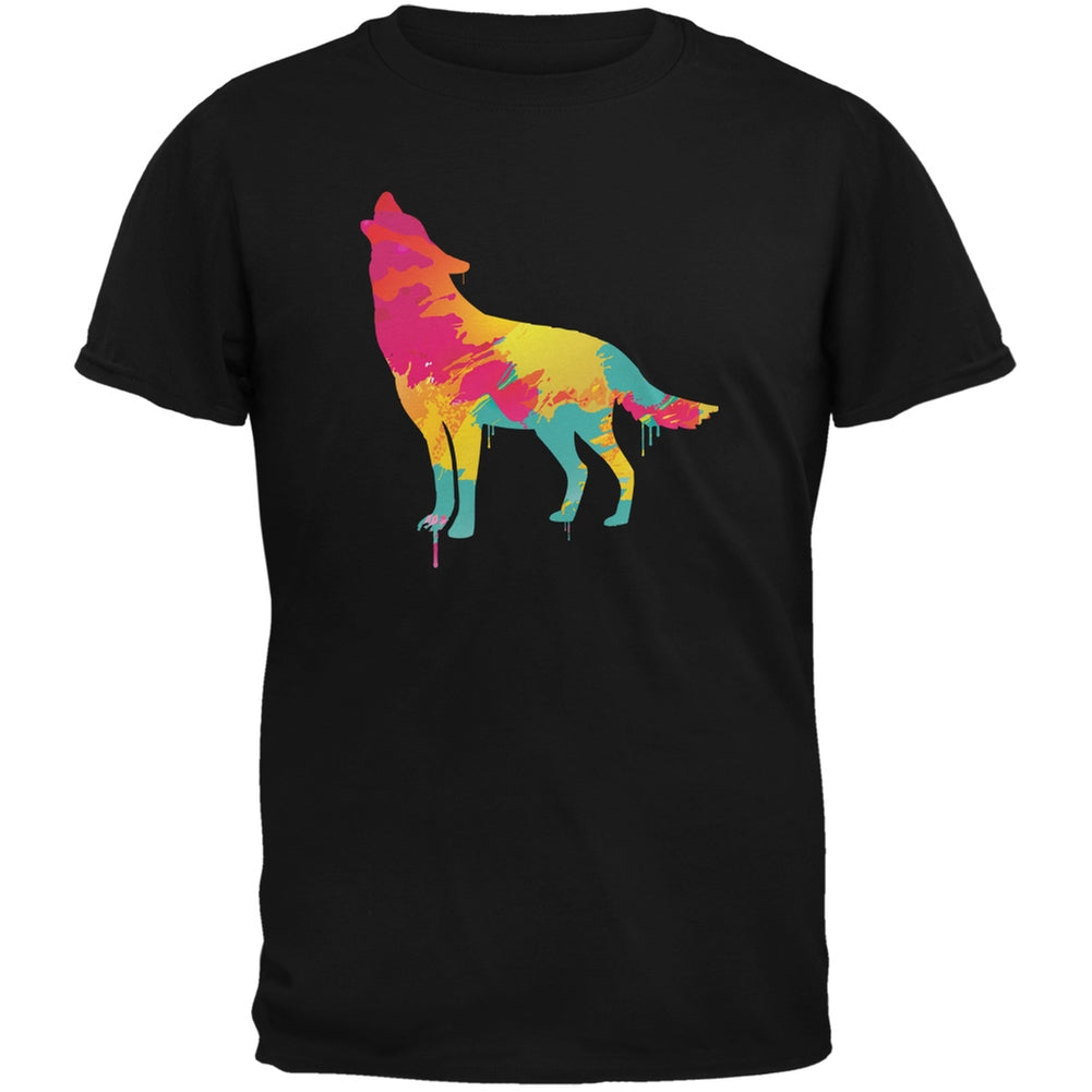 Splatter Wolf Black Youth T-Shirt Youth T-Shirts Old Glory LG Black 