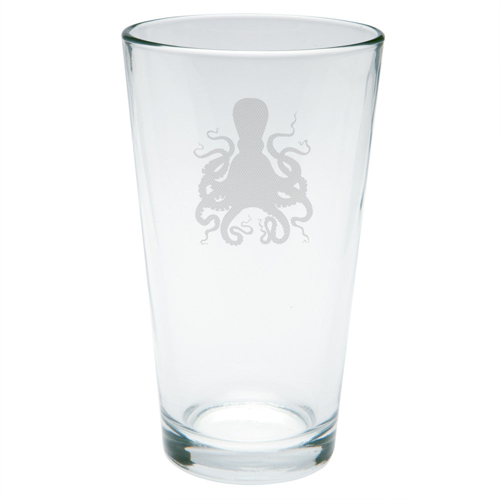 Octopus Etched Pint Glass Pint Glasses Old Glory   